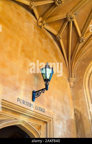Royaume-uni, Angleterre, Cambridge, Cambridgeshire, King's College, Porter's Lodge Banque D'Images