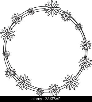 Cercle Floral wreath, fleurs pour mariage, carte d'anniversaire Illustration de Vecteur