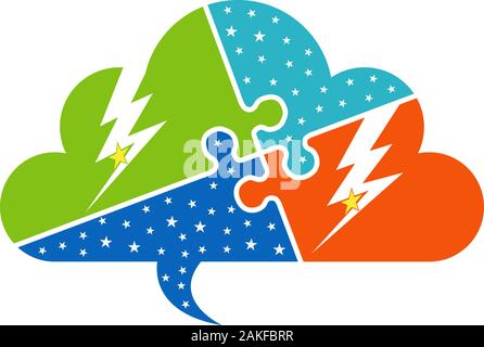 logo power cloud Banque D'Images