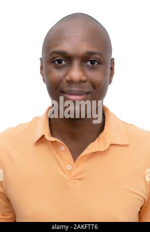 Photo de passeport de l'african american man adultes matures isolé sur fond blanc pour découper Banque D'Images