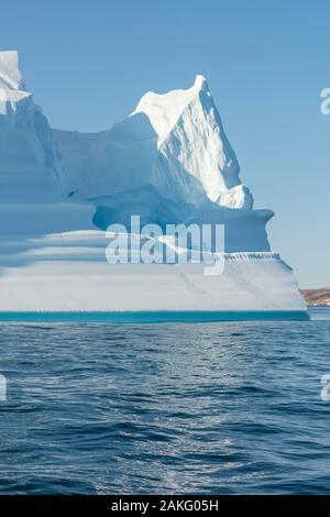 Icebergs dans Scoresby Sound, dans l'est du Groenland Banque D'Images