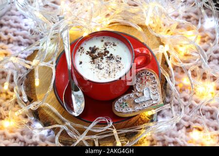 Noël encore la vie avec du cappuccino Banque D'Images