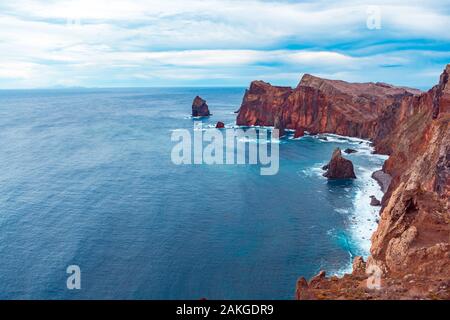 Ponta do Bode. La côte nord de l'île de Madère, Portugal Banque D'Images