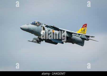Fairford, Gloucestershire, Royaume-Uni - 20 juillet 2019 : Exposition de l'EAV-8 B Harrier II de la Marine espagnole au Fairford International Air Tattoo 2019 Banque D'Images