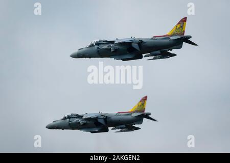 Fairford, Gloucestershire, Royaume-Uni - 20 juillet 2019 : Exposition de l'EAV-8 B Harrier II de la Marine espagnole au Fairford International Air Tattoo 2019 Banque D'Images