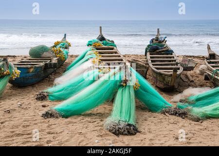 Côte d'Ivoire, Grand Lahou, district Grand Lahou, fisherman bateaux Banque D'Images