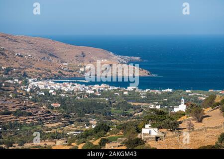 La Grèce, l'archipel des Cyclades, l'île d'Andros Korthi Bay Banque D'Images