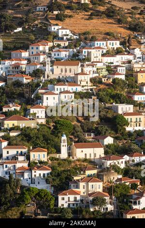 La Grèce, l'archipel des Cyclades, Andros island, Stenies village Banque D'Images