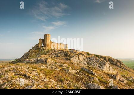 La Roumanie, le Delta du Danube, Sarichioi, ruines de la forteresse Cetatea de la Heracleea Enisala, 15e siècle Banque D'Images