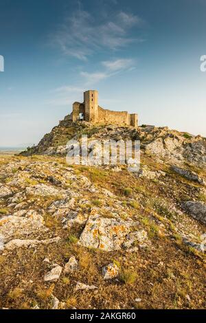 La Roumanie, le Delta du Danube, Sarichioi, ruines de la forteresse Cetatea de la Heracleea Enisala, 15e siècle Banque D'Images