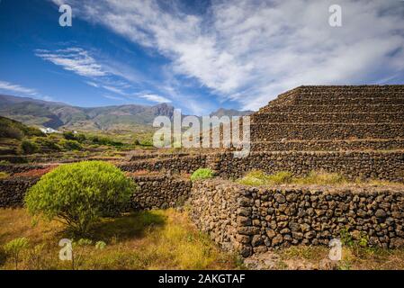 L'Espagne, Iles Canaries, Tenerife, l'île de Güimar Güimar, Piramides site éco, fondée par explorer Thor Heyerdahl, pyramides construites par les premiers colons de Tennerife Banque D'Images