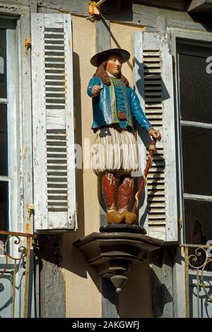 La France, Finistère, Quimper, maison médiévale sur la rue Kereon Banque D'Images