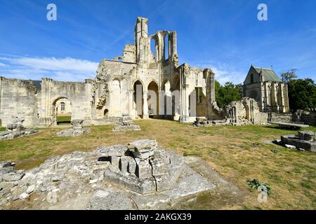 La France, l'Oise, Fontaine Chaalis, l'abbaye cistercienne de Chaalis et ses ruines médiévales appartenant au musée JACQUEMART André Banque D'Images