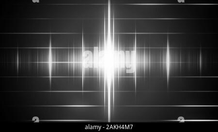 3d illustration de la transmission radio en forme numérique du son sur l'arrière-plan noir. Banque D'Images