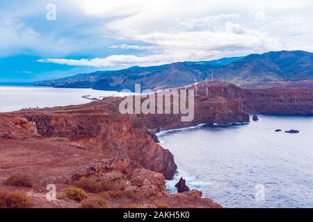 Ponta do Bode. La côte nord de l'île de Madère, Portugal Banque D'Images