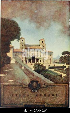 Villas italiennes et de leurs jardins ; . la Medici. L'un était designedfor afficher, l'autre pour la vie privée, et le succès le withwhich objet de chacun est respecté la criminalité qui shoAvs originaux et de l'indépendance de leurs créateurs. Il s'agit d'une com-mon erreur de penser des jardins italiens de la renais-sance en répétant inlassablement le même architecturaleffects : leur charme particulier réside principalement dans le versatilitywith où leurs concepteurs les a adaptés pour differentsites et des exigences différentes. Comme exemple de cette indépendance d'meaninglessconventions, laissez l'étudiant tour de la Villa Le Mediciand Ort Banque D'Images