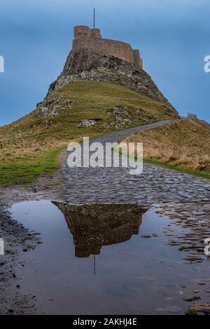 Château de Lindisfarne. Est un château du 16ème siècle situé sur l'Île Sainte, près de Berwick-upon-Tweed, Northumberland, England Banque D'Images