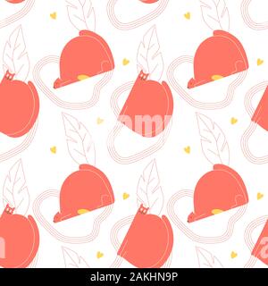 Modèle sans couture avec cat et les feuilles Illustration de Vecteur