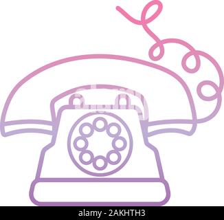 Téléphone avec ligne directe de téléphone , icône gradient vector illustration Illustration de Vecteur