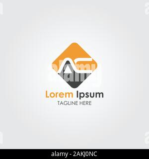 Lettre AC initial avec le logo d'affaires moderne créative Typographie Vector Modèle. Creative Résumé Lettre AC Logo Design Illustration de Vecteur