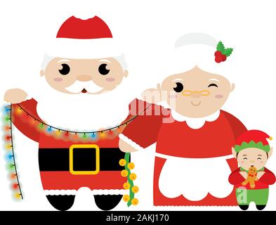 Le Père Noël et Mme Claus Illustration de Vecteur