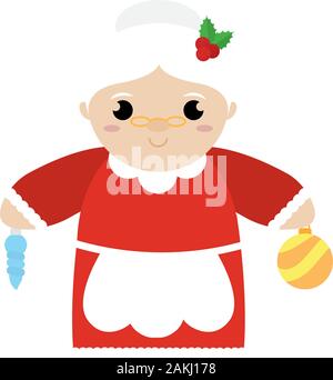Mrs claus isolés cartoon Illustration de Vecteur