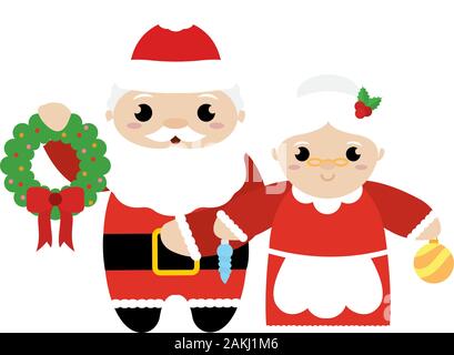 Le Père Noël et Mme Claus Illustration de Vecteur