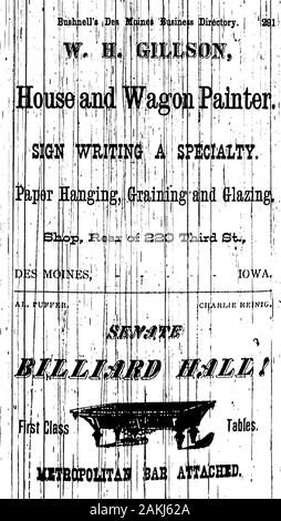 1876 Des Moines et Polk County, Iowa, City Directory . lOWi. Opflos.te^oiirlLi t bta Banque D'Images