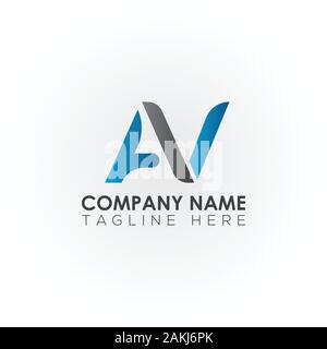 Lettre AV initiale avec le logo d'affaires moderne créative Typographie Vector Modèle. Creative Résumé Lettre Logo AV vecteur. Illustration de Vecteur