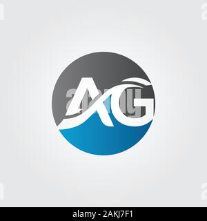 Lettre initiale AG avec logo Entreprise moderne créative Typographie Vector Modèle. Résumé de création logo Lettre AG vecteur. Illustration de Vecteur