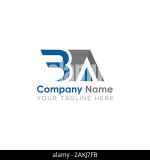 Lettre BA initial avec le logo d'affaires moderne créative Typographie Vector Modèle. Résumé de création logo Lettre BA vecteur. Illustration de Vecteur