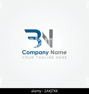 BN initiale Lettre avec logo Entreprise moderne créative Typographie Vector Modèle. Résumé de création logo Lettre BN vecteur. Illustration de Vecteur