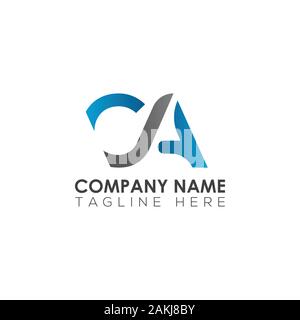 CA Lettre initiale avec le logo d'affaires moderne créative Typographie Vector Modèle. Creative Résumé Lettre CA Logo Design Illustration de Vecteur