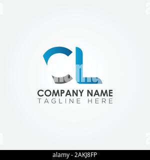 Lettre CL initial avec le logo d'affaires moderne créative Typographie Vector Modèle. Creative Résumé lettre CL Logo Design Illustration de Vecteur