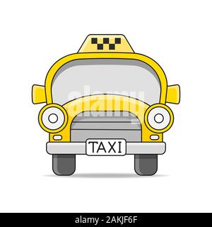 Une voiture de taxi. Télévision vecteur illustration isolé sur fond blanc. Élément de Design dessinés à la main, pour l'étiquette et de l'affiche Illustration de Vecteur