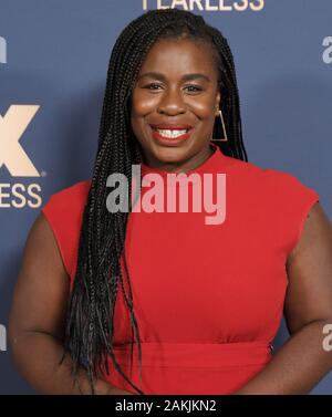 Pasadena, Californie, USA. Jan 9, 2020. Uzo Aduba arrive à la TCA Starwalk FX Networks hiver tenue à l'hôtel Langham Huntington à Pasadena, CA le Jeudi, Janvier 9, 2020 ?. (Photo par Sthanlee B. Mirador/Sipa USA) Crédit : Sipa USA/Alamy Live News Banque D'Images