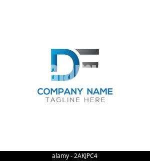 Lettre initiale DF avec logo Entreprise moderne créative Typographie Vector Modèle. Résumé de création logo Lettre DF vecteur. Illustration de Vecteur
