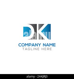 Lettre initiale DK avec logo Entreprise moderne créative Typographie Vector Modèle. Résumé de création logo DK Lettre vecteur. Illustration de Vecteur