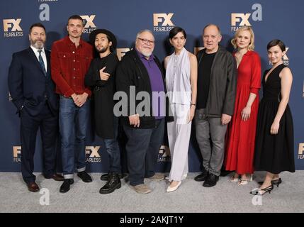 Los Angeles, USA. 09Th Jan, 2020. (L-R) DEV's Cast - Nick Offerman, Karl Glusman, Jin Ha, Stephen McKinley Henderson, Sonoya Mizuno, Zach Grenier, Alison Pill, et Cailee Spaeny au FX Networks TCA Starwalk hiver tenue à l'hôtel Langham Huntington à Pasadena, CA le Jeudi, Janvier 9, 2020 ?. (Photo par Sthanlee B. Mirador/Sipa USA) Crédit : Sipa USA/Alamy Live News Banque D'Images