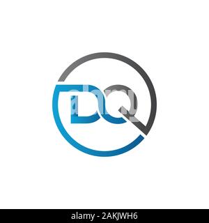 DQ initiale Lettre d'affaires moderne créative avec Logo Typographie Vector Modèle. Résumé de création logo Lettre DQ vecteur. Illustration de Vecteur