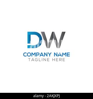 Lettre initiale DW avec logo Entreprise moderne créative Typographie Vector Modèle. Résumé de création logo Lettre DW vecteur. Illustration de Vecteur