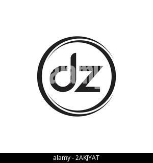 DZ initiale Lettre avec logo Entreprise moderne créative Typographie Vector Modèle. Résumé de création logo Lettre DZ vecteur. Illustration de Vecteur