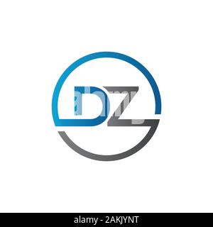 DZ initiale Lettre avec logo Entreprise moderne créative Typographie Vector Modèle. Résumé de création logo Lettre DZ vecteur. Illustration de Vecteur