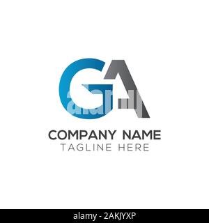 GA Initial Lettre Logo mixte. GA lettre Type Logo Design vector modèle. Résumé Lettre GA Logo Design Illustration de Vecteur