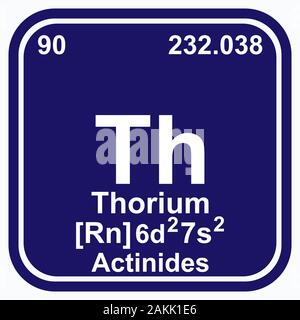 Thorium Tableau périodique des éléments Illustration du vecteur eps 10 Illustration de Vecteur