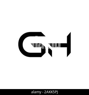 Lettre GH Initial Logo mixte. Conception de Logo Type GH Lettre modèle de scénario. Résumé Lettre GH Logo Design Illustration de Vecteur