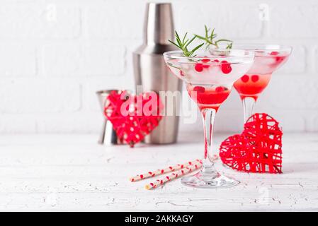 Cranberry margarita cocktail. Valentines Day verre Banque D'Images