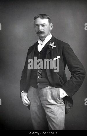 JEROME K. JEROME (1859-1927) écrivain et humoriste anglais vers 1890 Banque D'Images