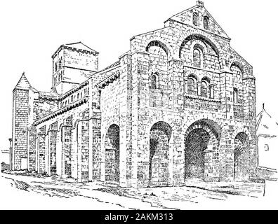 Histoire de l'Europe, ancienne et médiévale : l'homme plus tôt, l'Orient, de la Grèce et de Rome . Fig. 109. Porche nord de la cathédrale de Chartres(xive siècle) Villes médiévales-leurs affaires et les bâtiments 443 III. 656 l'architecture gothique. Bâtiments médiévaux. Presque toutes les buildingshave médiéval disparu dans les anciennes villes de l'Europe. Les murs de stonetown, ne convient plus à notre époque, ont été enlevés, et de la place prise par de larges avenues et de beaux. L'ancien. Fig. 110. Église romane de Chatel-Montagne dans le ministère de l'Allier, France c'est un bâtiment de style roman pur, sans modifications Banque D'Images