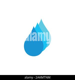 L'eau gouttes liées gradient vector logo bleu Illustration de Vecteur